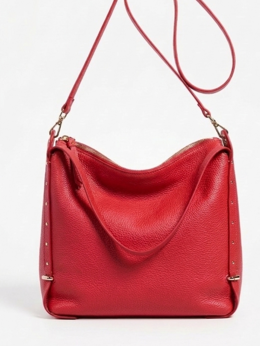 Lia Numa Italy Red Faux Leather Hobo Bag